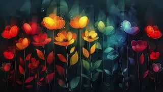 Vibrant Abstract Garden | 2 Hours of Art Screensaver - No Sound