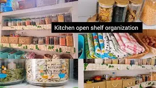 Kitchen Open shelf organization / No cost ideas for keeping your home organized