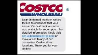 Costco Annual Cash back Reward Scam Be Careful