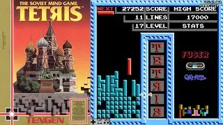Tengen Tetris 4:42 [100 lines, Level 17, handicap 6] (Famicom, NES 1989) Speedrun, retro, Dendy