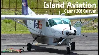Spotting in Nevis !!! FedEx Cessna 208 Caravan arrival and taxi to parking