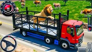 Real Zoo Transporter Truck Driving _ Farm City Red  And Black Horse Transport By Truck Android Game