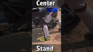 ADV motorcycle center stand use - tips for getting the bike down #shorts