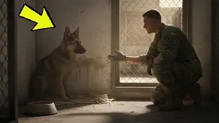 Verängstigter Schäferhundwelpe starrt tagelang die Wand an – bis ein Soldat kommt