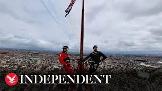 Thrill-seekers scale Blackpool Tower for stunning selfie with Red Arrows