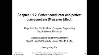 [초전도자석강좌] Chapter 1-1-2. Perfect Conductor and Perfect Diamagnetism