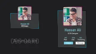 Profile Animation  Card  Design using HTML & CSS | Animation profile Card UI/UX Design using CSS