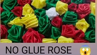 Rose ribbon flower/Handmade diy ribbon rose#craft#diy#flowers #trending 