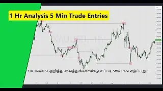 1Hr Trendline குறித்து வைத்துக்கொண்டு எப்படி 5 Min Trade எடுப்பது? 1 Hr Analysis, 5 Min Trade Entry.