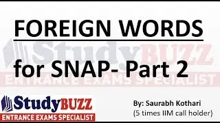 Most important foreign words for IIFT & SNAP exam- Part 2/2