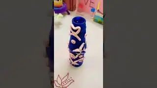 glass bottle DIY 🙂#use colour and clay#subscribe #YouTube short ❤️❤️❤️❤️