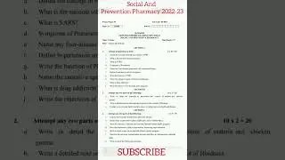 Social And Prevention Pharmacy 2022-23 || Previous year question papers || B Pharma 8 Sem #shorts
