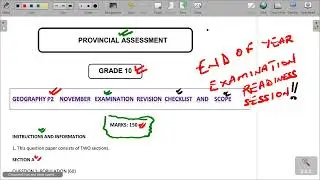 Geography Grade  10 - Term 4: P2 Nov Exam Scope