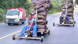 The Cheapest but Dangerous Solutions People Found to Transport Woods on Highway