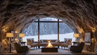 Modern Snowcave &bull; Cavern of Light &bull; Fireplace and Snowfall
