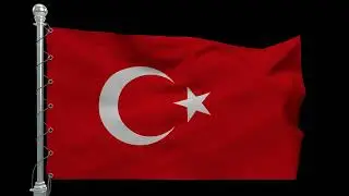 Turkish Flag Waving Loop - Patriotic Animation