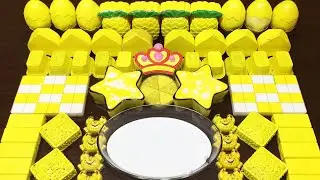 SPECIAL YELLOW SLIME ! Mixing Random Things into GLOSSY Slime !!! Satisfying Videos #827