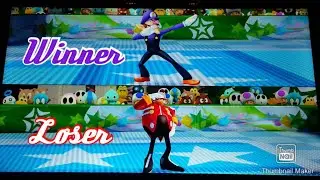 Mario & Sonic Sochi 2014 Dr. Eggman Loses To Waluigi in Winter Sports Champion Race