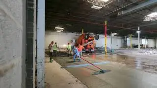 Pouring new concrete on big commercial project