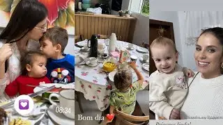 Débora Silva esposa do Mano Walter com os filhos Maria Clara e o José na casa de seus pais