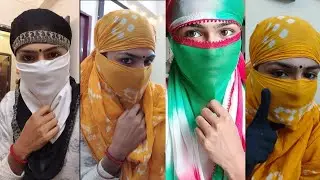 How to wrap face cover with dupatta/hanky in just 5mintues|| 5 eassy way to wear a dupatta\ hanky