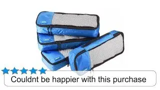 AmazonBasics 4 Piece Packing Cube Set   Slim, Blue