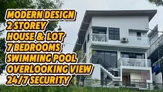 EXTV-098 Modern design house and lot 3 storey 7 bedrooms swimming pool overlooking view