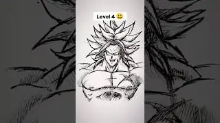 How to Draw Broly in different levels 😳 #shorts #anime #drawing
