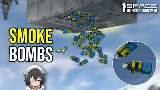 Smoke Grenade Carpet Bomb vs Planet Base Test, Space Engineers