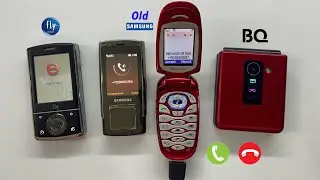 Old Flip Vs Slider Phones Incoming Call / Samsung X460 + BQ Pocket + Fly SX210 + Samsung E950