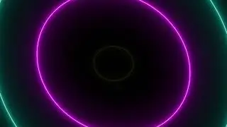 Sci Fi Neon Circle Tunnel Abstract Background with Neon Stars Animation