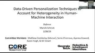 Data Driven Personalization Techniques to Account for Heterogeneity in Human-Machine Interaction