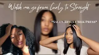 HOW TO: SILK PRESS NATURAL HAIR AT HOME| CURLY TO STRAIGHT + PREVENT HEAT DAMAGE