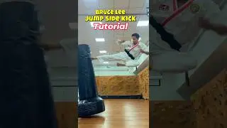 Learn Bruce lee jump side kick in just 4 steps  #brucelee #martialarts