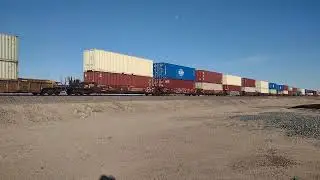 Monster EB BNSF Port Stack Train At Daggett CA! #bigbossrailfanner