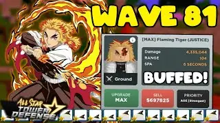 BUFFED! 6 Star Rengoku is now OP?? WAVE 80+ in EXTREME INIFITE MODE | All Star Tower Defense ROBLOX