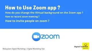 How to Use Zoom app | How do you change the Virtual background on the Zoom | Record zoom meeting