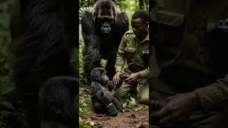 Silverback Appears During Baby Gorilla Snare Protects Against Danger #wildlife #gorilla #nature