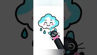 I draw and color a cloud