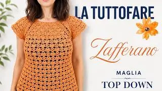 Maglia Zafferano a Uncinetto – Top Down Senza Cuciture che Valorizza Tutte