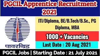PGCIL Apprentice Recruitment 2021 | PGCIL Recruitment 2021 | Power Grid Recruitment 2021 #PGCILjobs