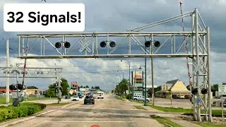 Big Railroad Crossing with Rare Old Signal + 31 More Signals