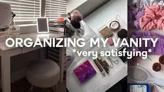 deep cleaning & reorganizing my MAKEUP VANITY! +TOUR *satisfying & motivating*