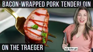How to smoke bacon wrapped pork tenderloin on Traeger pellet grill (BBQ with me!)