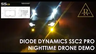 Nighttime Drone - Testing : Diode Dynamics SSC2 Pro Pods - Amber Backlight 2021 Ford Bronco Badlands