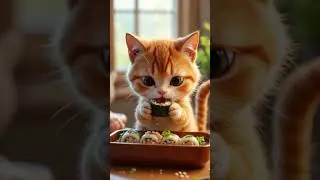 Tuna Gimbap   #CookingCat #ChefKitten #PixarStyle #CuteCat