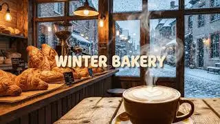 Winter Bakery Cafe | Cozy Jazz Lo-fi & Warm Coffee Shop ASMR (눈 내리는 날의 베이커리 카페)