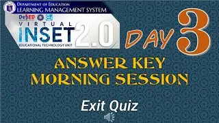 VINSET 2.0 DAY 3 COMPLETE ANSWER KEY  MORNING SESSION &ndash;  Exit Quizzes