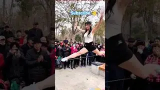gymnastic by balancing on a rope #viralnews #shorts #rope #ropeway #balance #balancing #play #yt