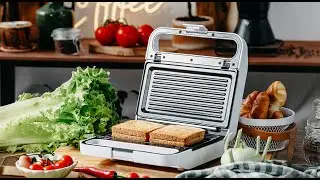 Adler AD 3070 Sandwich Maker 2-in-1 | Contact Grill & Toaster with Non-Stick Plates